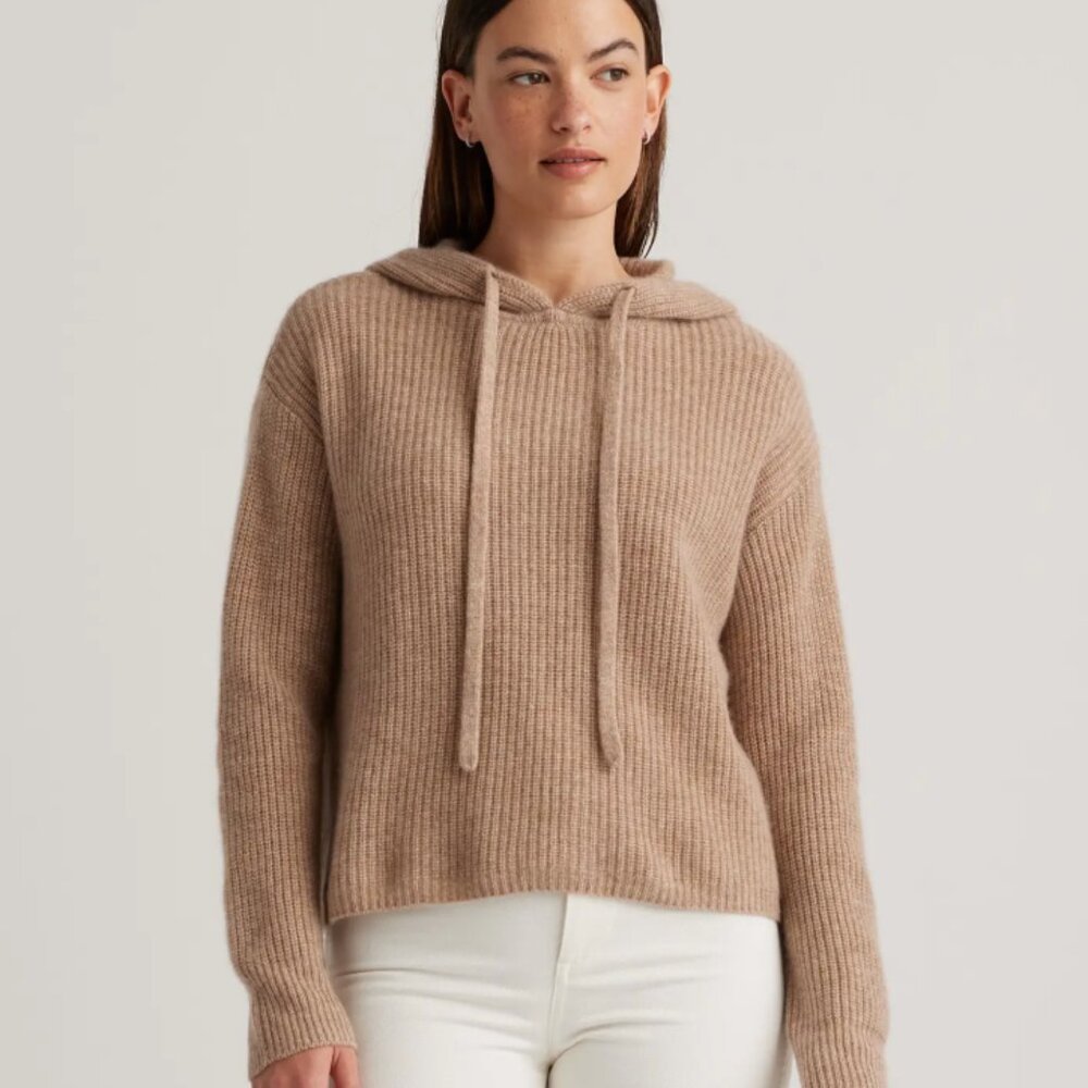 Mongolian Cashmere Fisherman Pullover Hoodie